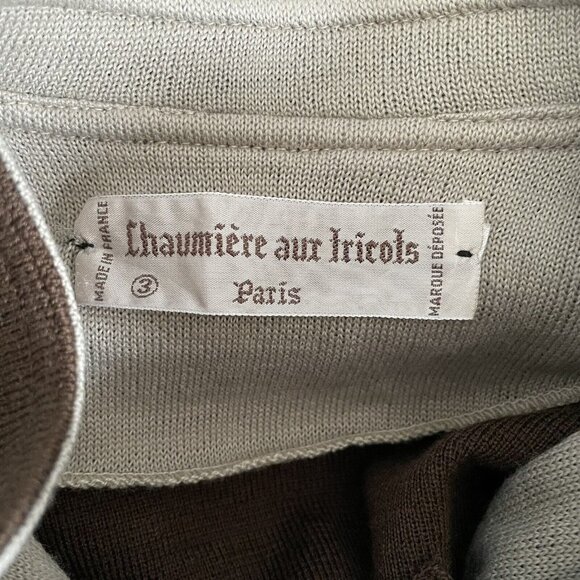 Vtg 80s CHAUMIERE aux TRICOTS Paris Wool Blend Knit Jacket Skirt Suit Brown - Picture 11 of 12